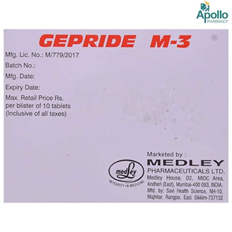 Gepride M-3 Tablet 10's Price, Uses, Side Effects, Composition - Apollo ...