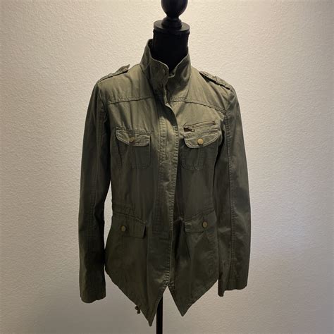 New Look Womens Military Style Army Jacket SZ M Olive… - Gem