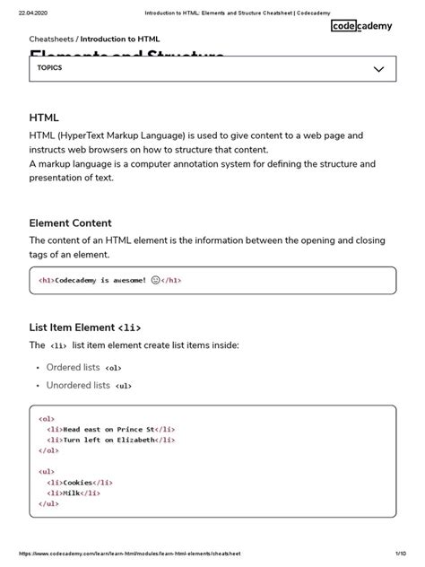 Image result for HTML Introduction PDF