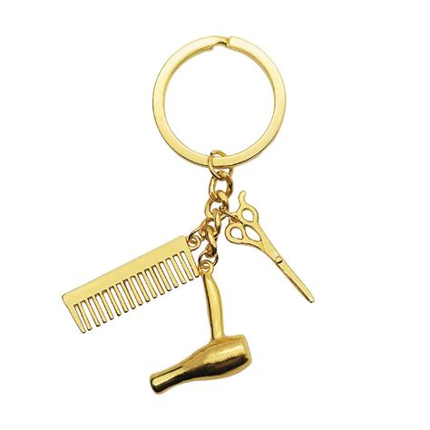 Hairdresser Hair Dryer/Scissor/Comb Charm Pendant Keychain Keyring ...