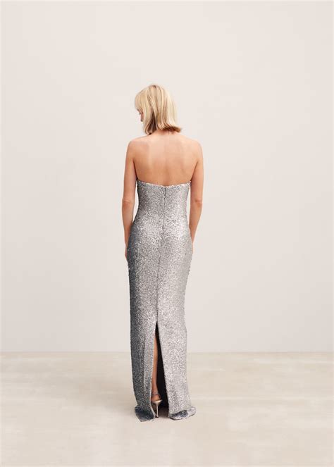 Strapless sequined dress - Women | MANGO United Kingdom
