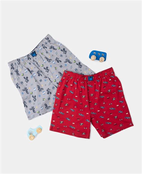 Buy Super Combed Cotton Printed Boxer Shorts with Side Pockets - Chili ...