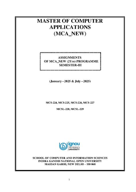 MCA_NEW IIIrd Semester Assignments (Jan - Jul 2025) - Studocu