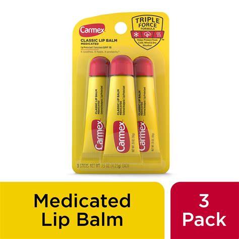 Carmex Medicated Lip Balm Tubes, Lip Moisturizer for Dry, Chapped Lips ...