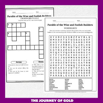 Parable of the Wise and Foolish Builders | Word & Crossword Puzzle ...