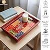 Swadeshi Blessings Wooden Tray for Serving- Handcrafted & Hand-Painted ...