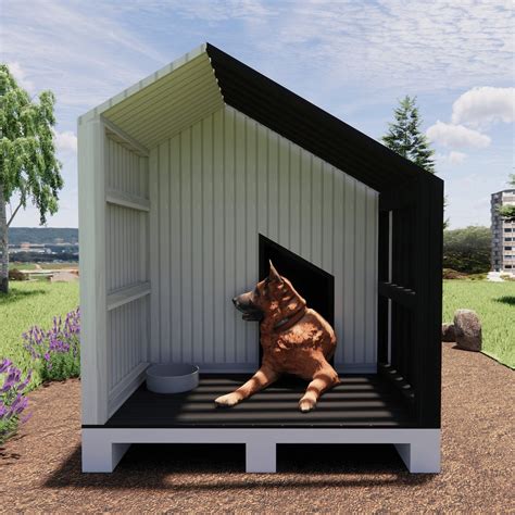 Dog House Plans PDF, Step-by-step DIY Build Guide, 3D Architectural ...