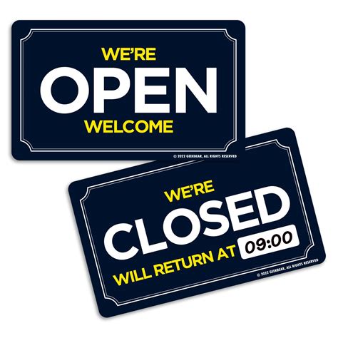 Buy GEEKBEAR Open Closed Sign (Navy) - All in One Package / Double ...