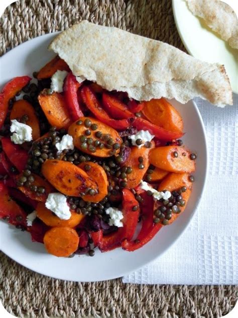 Carrots and Peppers Roasted with Harissa and Lentils | Stuffed peppers ...