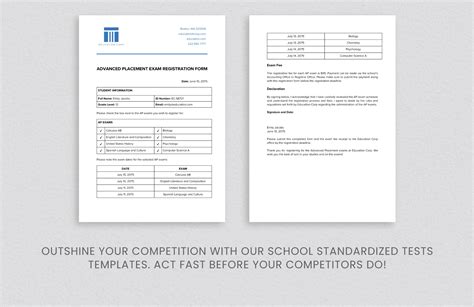 Advanced Placement Exam Registration Form Template in Word, PDF, Google ...