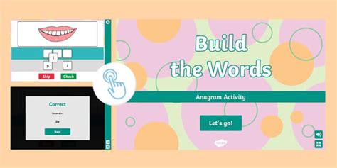 Interactive Anagram Game (-ob, -ip, -ed, -an sounds)