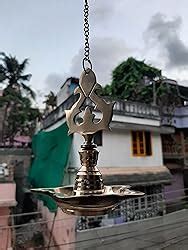 Buy Collectible India Brass Hanging Diya for Puja Stand Mandir Diwali ...