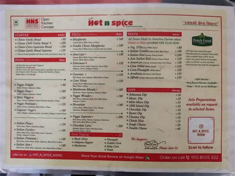 Menu at Hot N Spice, Morbi