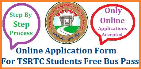 TSRTC Students/PHC/NGOs/General Bus Pass Online Application Form Apply ...