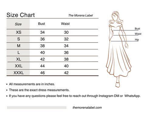 Size Chart – The Morena Label