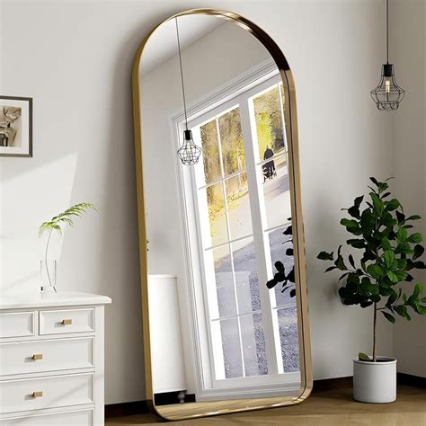 Anyrose 64" x 21.25" Arched Full Length Mirror Deep Frame Floor Mirror ...