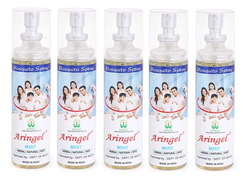 ARINGEL Mosquito Repellent Spray Mint (100 ml Each) Set of 5 : Amazon ...