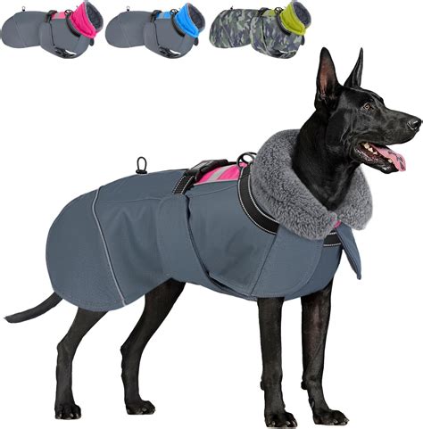 SlowTon Dog Winter Jacket for Large Dogs - Waterproof Warm Dog Coat ...
