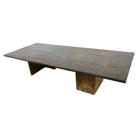 Brutalist in Style Slate Stone Coffee Table, 1970's For Sale at 1stDibs