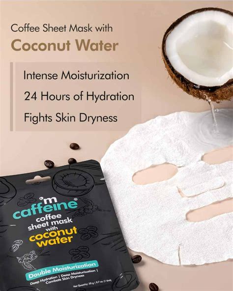 mCaffeine Coconut Water Coffee Sheet Mask for Double Moisturization ...
