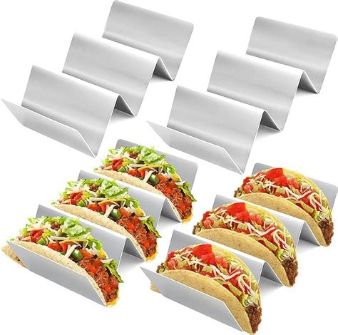 Taco Holders Set of 4, Stainless Steel Stand Shell Rack, Each Rack ...