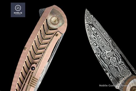 Chevron Folder Custom Pocket Knife by Lesbar Damasteel