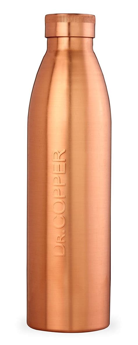 Dr. Copper World's First Seam Less Copper Water Bottle,1 LTR, Set of 2 ...