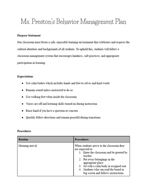 Classroom Behavior Management Plan 的图像结果