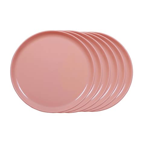 Buy GOWRI Plastic Buffet Plates, Set of 6, Peach | Perfect for Daily ...