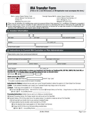 Fillable Online IRA Transfer Form and Instructions Fax Email Print ...