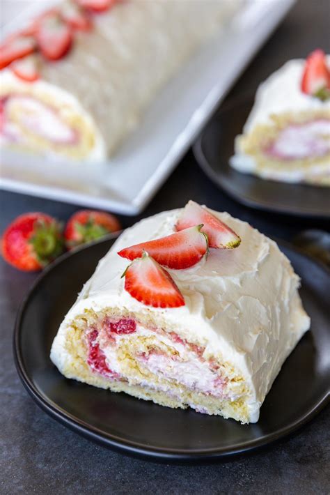 Strawberry Ice Cream Cake Roll