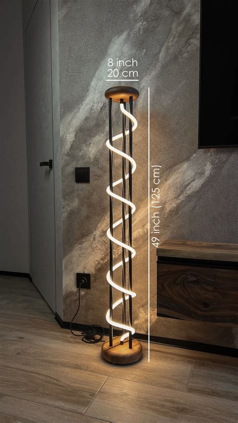 Wooden Floor Lamp for Living Room,dimmable Warm Light Floor Lamp ...
