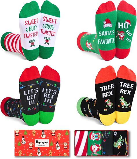 Amazon.com: HAPPYPOP Funny Christmas Socks for Boys Girls - ELF Gnome ...