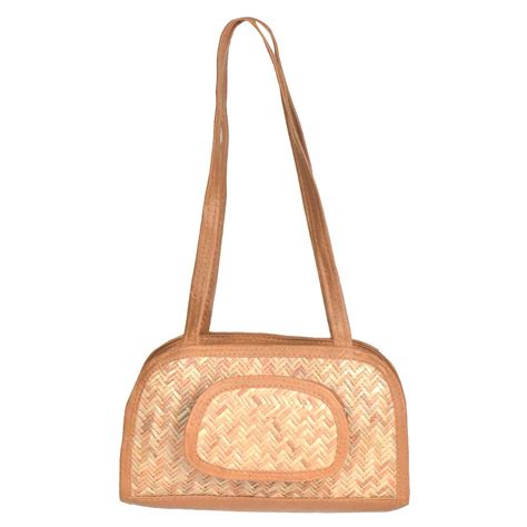 Small Bamboo Shoulder Bag With Pocket