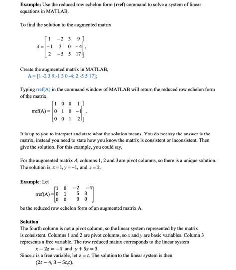Image result for Rref in MATLAB
