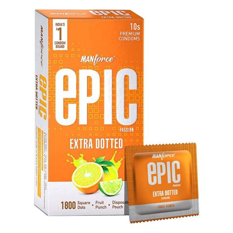 Manforce Epic Passion Extra Dotted Fruit Punch Flavour Premium Condoms ...