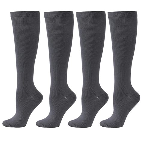4 Pairs Copper Compression Socks for Women & Men Circulation 15-20 mmHg ...