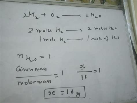 8 grams of hydrogen and 32 grams of oxygen will combine to form how ...