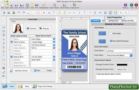 Mac Student ID Cards Maker Software Screenshots to create student ID ...