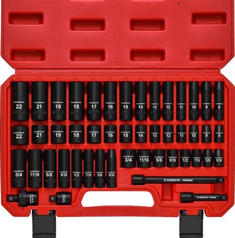 3 8 drive impact socket set 48 piece – Artofit