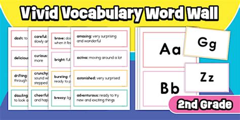 Second Grade Vivid Vocabulary Descriptive Writing Word Wall