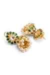 Buy Green Stones Meira Kundan And Embellished Jhumkas by Curio Cottage ...