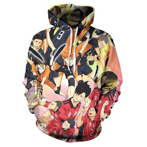 Haikyuu Hoodie Merch: Karusuno High vs Nekoma High Hoodie - Official ...