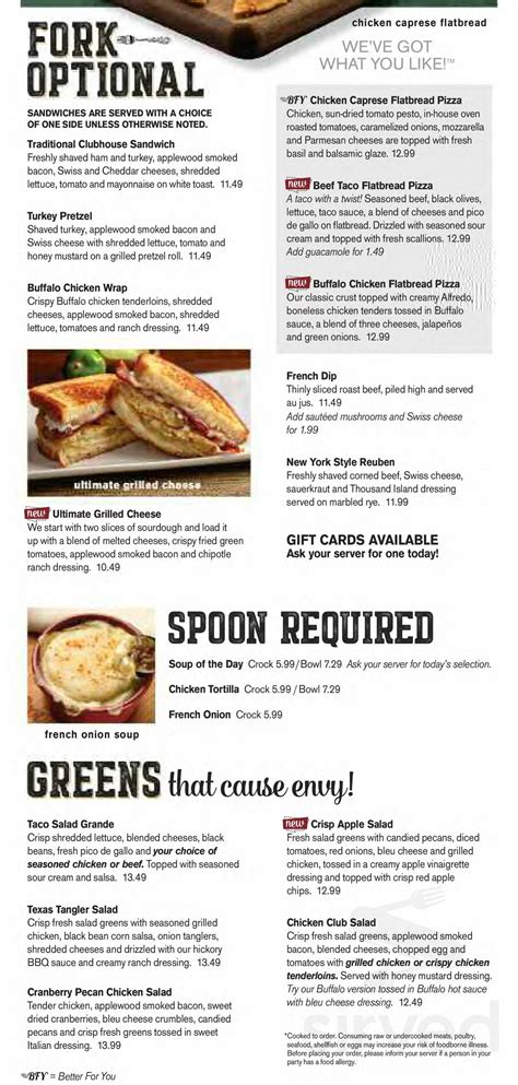 Ground Round Restaurant Menu