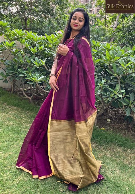 Deep magenta Sico saree – Silk Ethnics