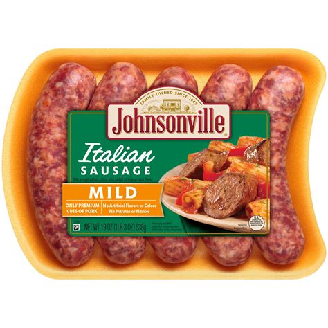 Johnsonville Mild Italian Sausage, 5 Links, 1 lb 3 oz (Fresh) - Walmart.com