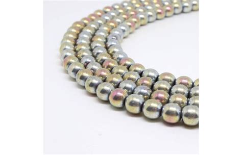 Hematit perle 8 mm, boja metalik multicolor light, Cena je data za 1 ...