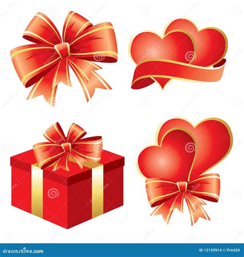 Valentine s Day symbols stock vector. Illustration of gold - 12139914