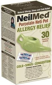 neilmed Classic Porcelain Neti Pot Green with 30 Premixed Packets ...