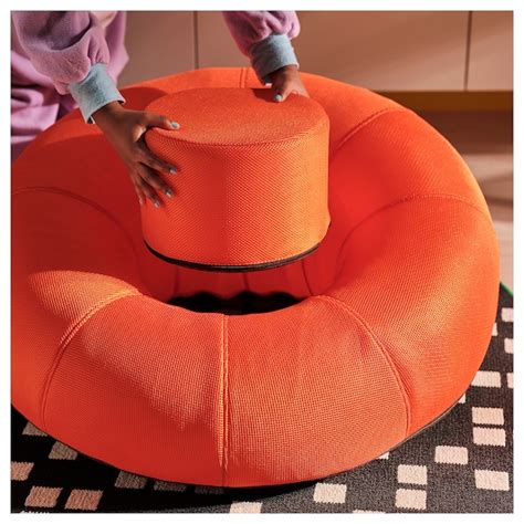 BRÄNNBOLL inflatable gaming lounge chair, bright orange - IKEA